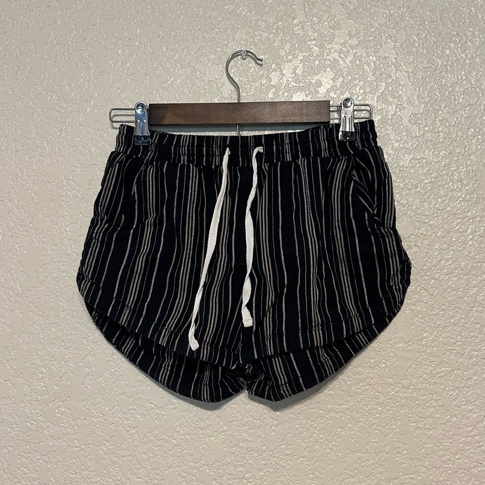 Small Black Striped Billabong Drawstring Shorts
